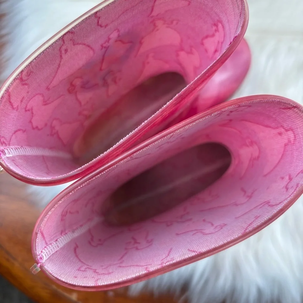 DISNEY PRINCESS HOT PINK RAIN BOOTS SIZE S/M